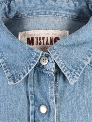 Mustang Vintage Long Sleeve Shirt Blue for girls Size L - SH1946-15432