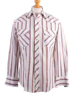Wrangler Vintage Long Sleeve Shirt White/Stripes Size 44" - SH1963-0