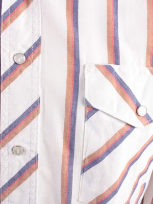 Wrangler Vintage Long Sleeve Shirt White/Stripes Size 44" - SH1963-15495