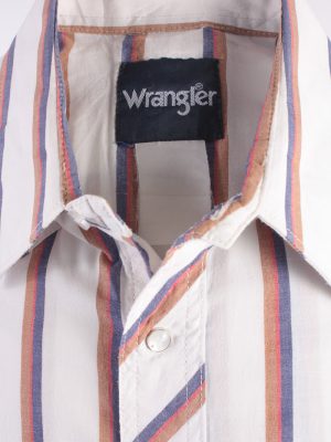 Wrangler Vintage Long Sleeve Shirt White/Stripes Size 44" - SH1963-15497
