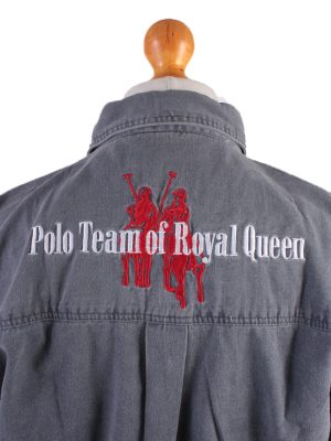 R.Q. Polo Team Vintage Long Sleeve Shirt Grey Size M- SH2003-15662