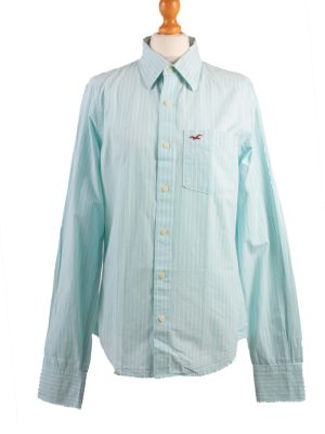 Hollister Vintage Long Sleeve Shirt Aqua/Stripes Size M - SH2083-0