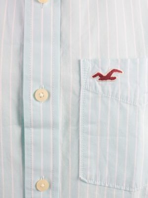 Hollister Vintage Long Sleeve Shirt Aqua/Stripes Size M - SH2083-15904