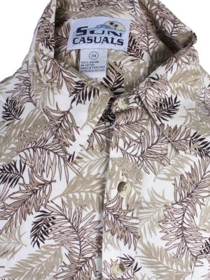 Sun Casuals Vintage Short Sleeve Summer Shirt White/Design Size 2X - SH306-16558