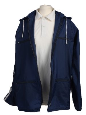 Raincoat Hooded Vintage Waterproof Navy Jacket Chest Size 44 " -SW094-19366