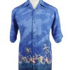 Vintage Hawaiian Shirt Beach Stag Aloha Summer Blue/Design Size M-SH2209-0