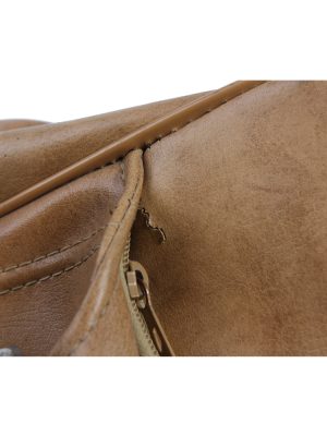 Vintage Brown Large Travel Bag with Zip Unisex - BG100-23457