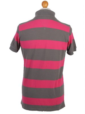 Tommy Hilfiger Vintage Casual Men Polo Shirt Grey/Stripes Size M -PT0346-24453