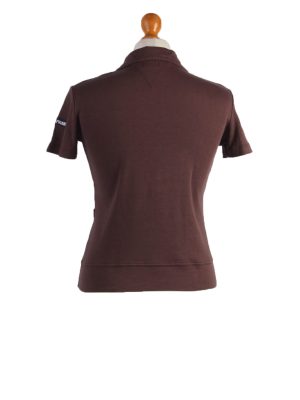 Tommy Hilfiger Vintage Casual Women Polo Shirt Brown Chest Size 34" -PT0463-24806