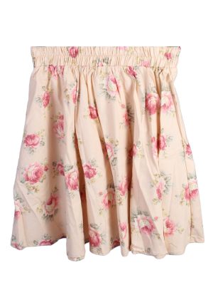 Floral Print Skirt - Cream - SK008-0