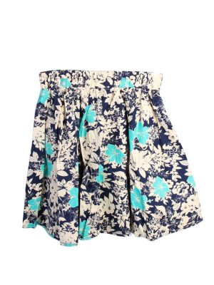 Floral Print Mini Skirt - Navy - SK012-0