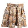 Floral Print Mini Skirt - Brown - SK014-0