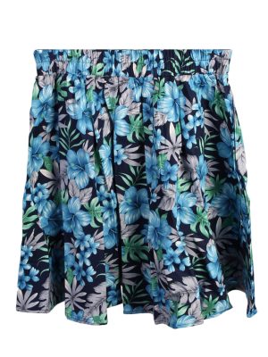 Floral Print Skirt - Navy - SK016-0