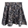 Floral Print Party Skirt - Black - SK018-0