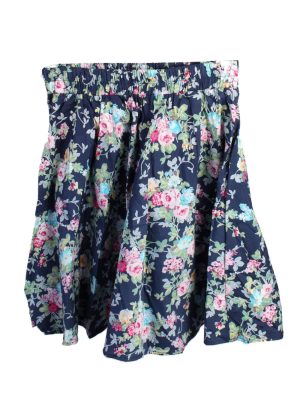 Floral Print Skirt - Navy - SK025-0