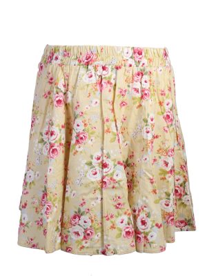 Floral Print Skirt - Cream - SK038-0