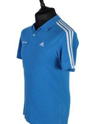 Mens Adidas Plain Polo T Shirt - Blue - S -PT0756-44442
