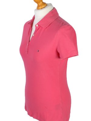 Womens Tommy Hilfiger Plain Polo Shirt - Pink - S -PT0765-44678