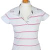 Mens Adidas Striped Polo Shirt - White - M -PT0788-0