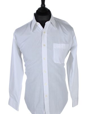Vintage Plain Crocodile Shirt - L - White - SH2533-0