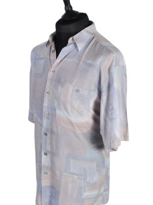 Jean Chatel Abstract Patterned Vintage Hawaiian Shirt - M-L Multi - SH2637-45594