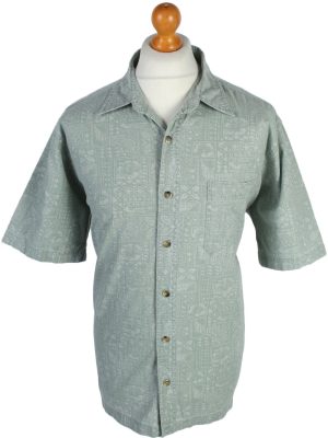 Croft & Barrow Floral Island Patterned Vintage Hawaiian Shirt - L Grey - SH2656-0