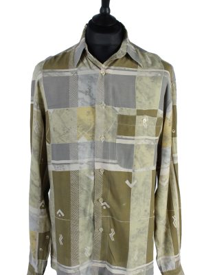 Xacus 80s 90s Patterned Long Sleeve Shirt - M Multi - SH2762-0