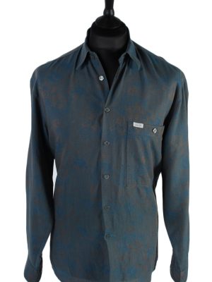 Cajun 80s 90s Patterned Long Sleeve Shirt - M,L Multi - SH2763-0