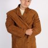 Vintage Podleyski Matte Suede Coat Chest:49 Brown -C566-0