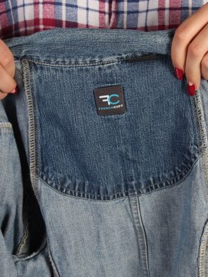 Vintage French Cuff Womens Denim Jacket S/M Navy -DJ1280-53738