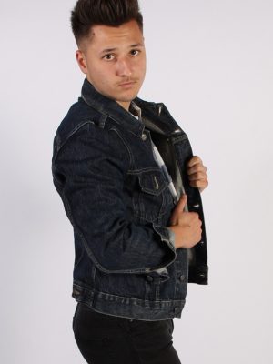 Vintage Gas Unisex Denim Jacket M Navy -DJ1347-54273