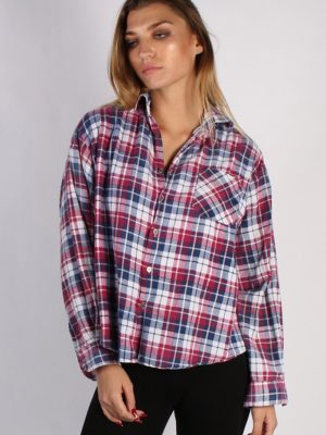 Vintage Unisex Checked Flannel Shirt - M , L Multi - SH2903-0