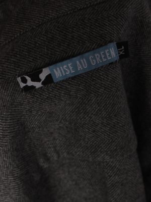 Vintage Mise AU Green Mens Herringbone Shirt - XL Grey - SH2908-54543