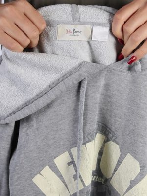 Vintage John Baner New York Womens Hoodie XL Grey -SW1672-53488