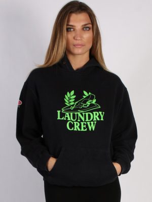Vintage Fruit of the Loam Laundry Crew Unisex Hoodie L Black -SW1673-0