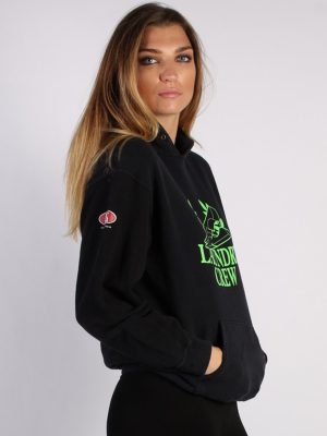Vintage Fruit of the Loam Laundry Crew Unisex Hoodie L Black -SW1673-53493