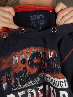 Vintage Here + There Red Field Unisex Hoodie M Navy -SW1683-53533