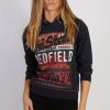 Vintage Here + There Red Field Unisex Hoodie M Navy -SW1683-0