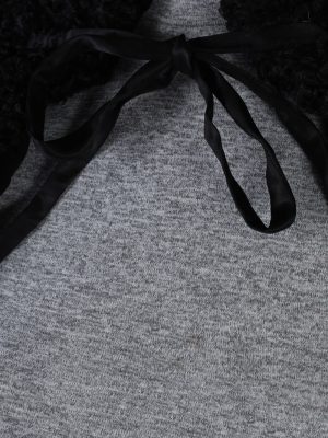 Vintage Poncho Faux Fur Coat Bust: One Size Black -C639-56965