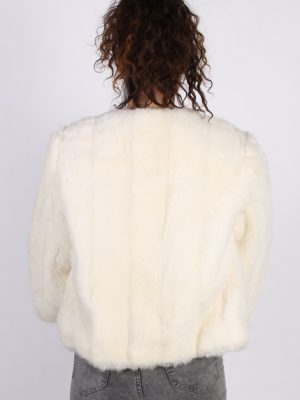 Vintage Other Brands Fake Fur Coat Bust: 40 White -C659-57044