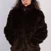 Vintage Outfit Ladies Fun Fur Coat Jacket M Brown -C663-0