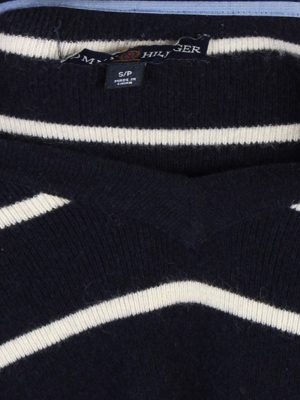 Vintage Tommy Hilfiger V Neck Jumper S Navy -IL1159-70990