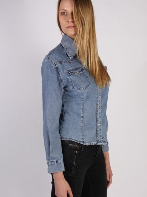 Vintage Princebright Long Sleeve Denim Blouse - Bust:40 Blue - SH3068-70329