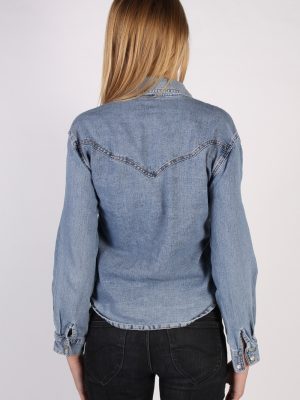 Vintage Princebright Long Sleeve Denim Blouse - Bust:40 Blue - SH3068-70330