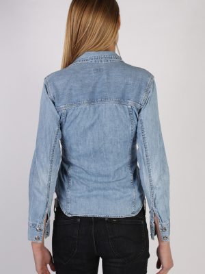 Vintage Calvin Klein Long Sleeve Denim Blouse - Bust:36 Blue - SH3084-70410