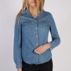 Vintage Yessica Stars Denim Blouse - Bust:36 Navy - SH3088-0