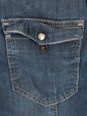 Vintage Other Brands Long Sleeve Denim Blouse - Bust:35 Navy - SH3100-70491