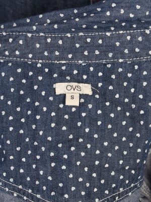 Vintage OVS Heart Denim Blouse - Bust:34 Navy - SH3104-70510
