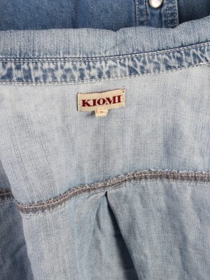 Vintage Kiomi Long Sleeve Denim Blouse - Bust:37 Blue - SH3110-70540