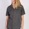 Vintage John Devin Short Sleeve Denim Blouse - Bust:40 Grey - SH3120-0